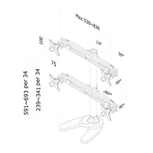 Neomounts Bureausteun FPMA-D700DD4