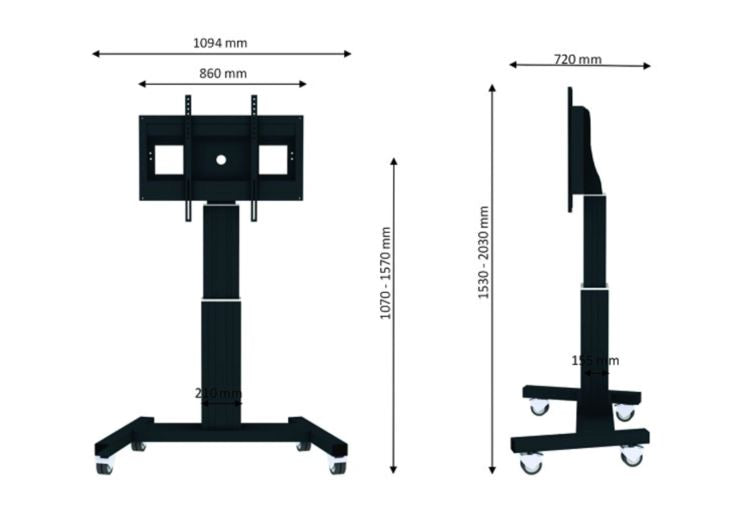 Neomounts Elektrische tv-vloersteun PLASMA-M2500 zwart
