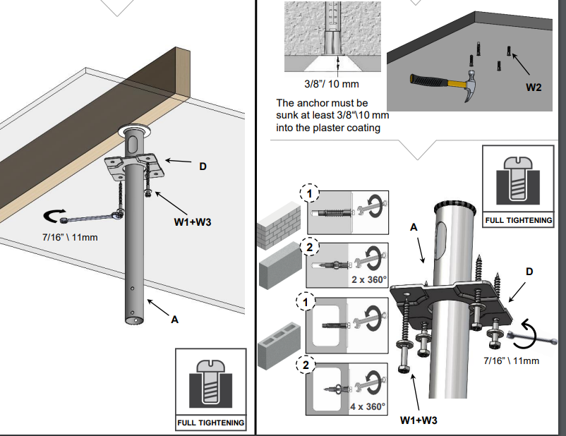Barkan Mounts Zwarte Plafondbeugel 29 - 65 inch |Hoogste verstelbaar |Draai- en kantelbaar |VESA 400x400