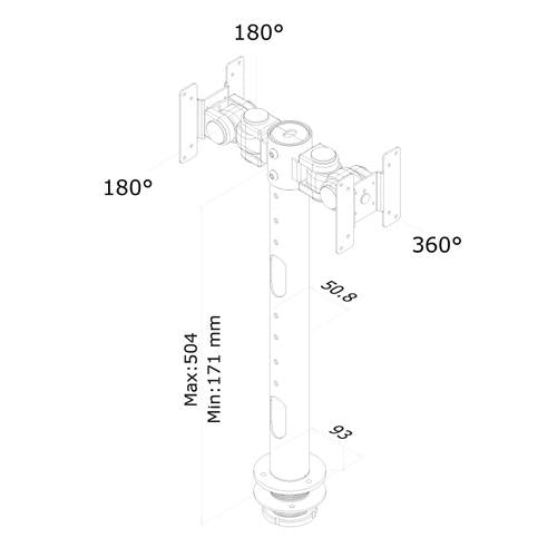 Neomounts FPMA-D050D zwart Bureausteun