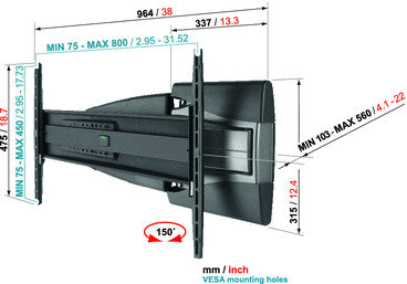 Vogels EFW 8345 LCD LED Plasma wandsteun Motion L