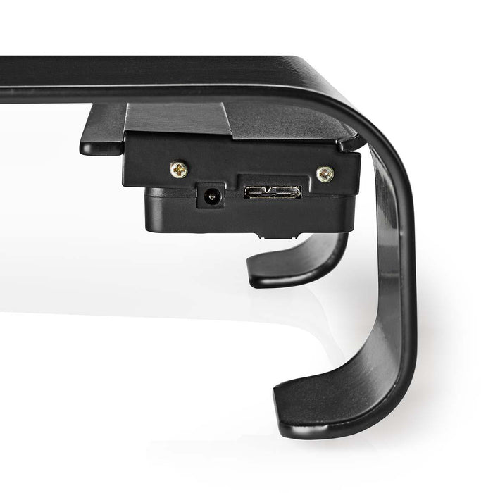 Ergonomische Multifunctionele Standaard | USB 3.0 Hub | 4-Poorts | Zwart