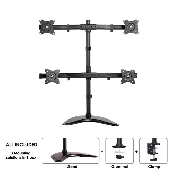 Neomounts D335D4 zwart Bureausteun voor vier schermen