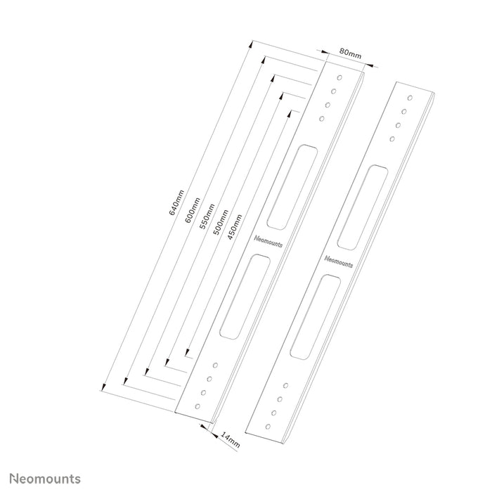 Neomounts AWL-250BL16 VESA-uitbreidingskit - Zwart