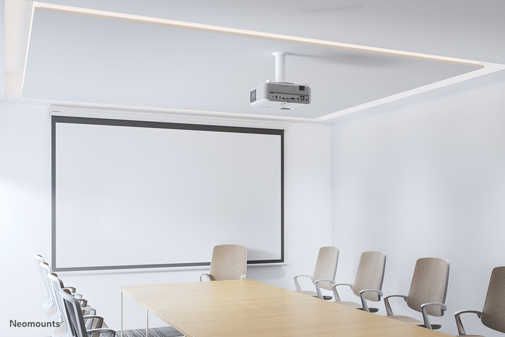 Neomounts Beamer-C80 wit is een universele plafondsteun voor Beamers en projectoren.