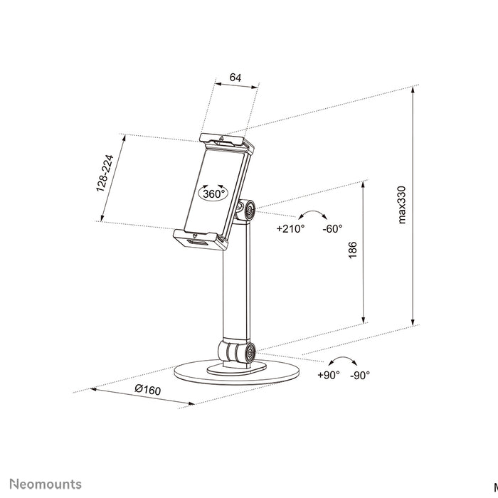 Neomounts DS15-540WH1 universele tablet stand voor 4,7-12,9 inch - tablets - Wit