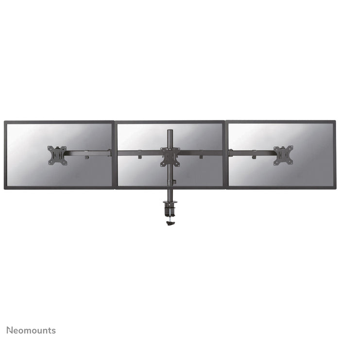 Neomounts FPMA-D550D3 zwart is een bureausteun voor 3 flat screens t/m 27 inch (69 cm).