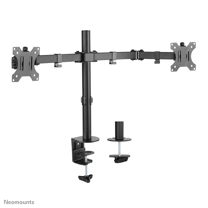 Neomounts FPMA-D550D zwart is een bureausteun voor 2 flat screens t/m 32 inch - Zwart