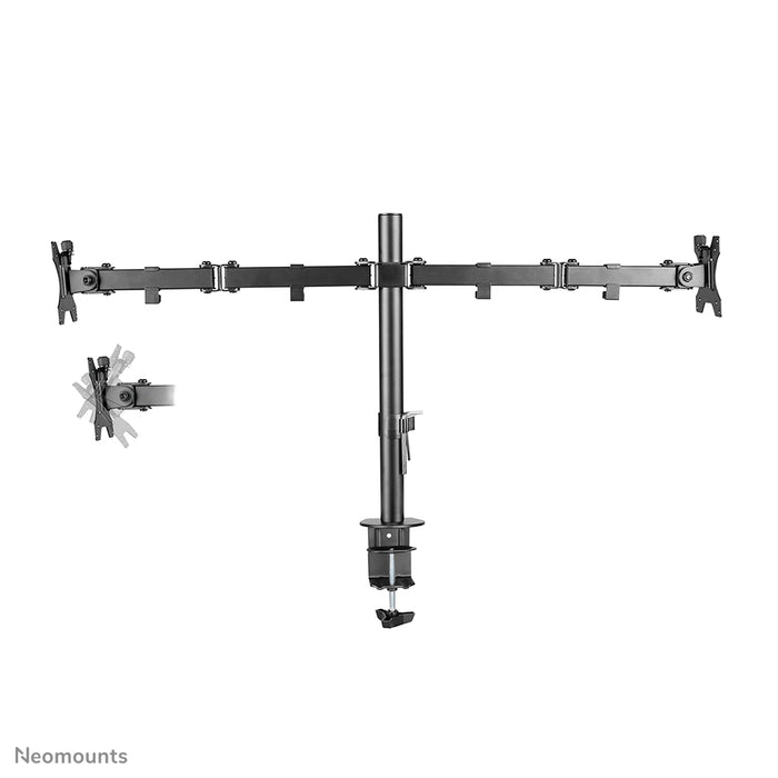 Neomounts FPMA-D550D zwart is een bureausteun voor 2 flat screens t/m 32 inch - Zwart