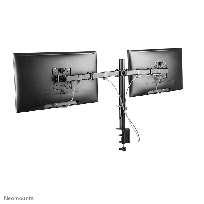 Neomounts FPMA-D550D zwart is een bureausteun voor 2 flat screens t/m 32 inch - Zwart