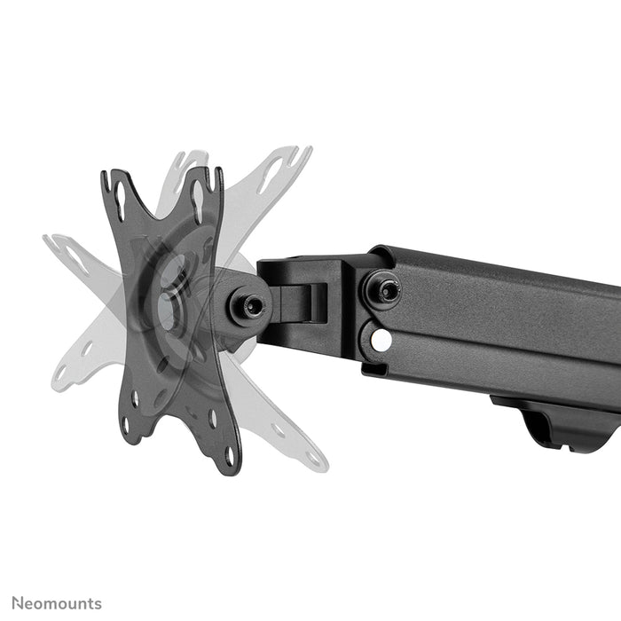 Neomounts FPMA-D650D zwart is een full motion bureausteun voor schermen t/m 27 (69 cm).
