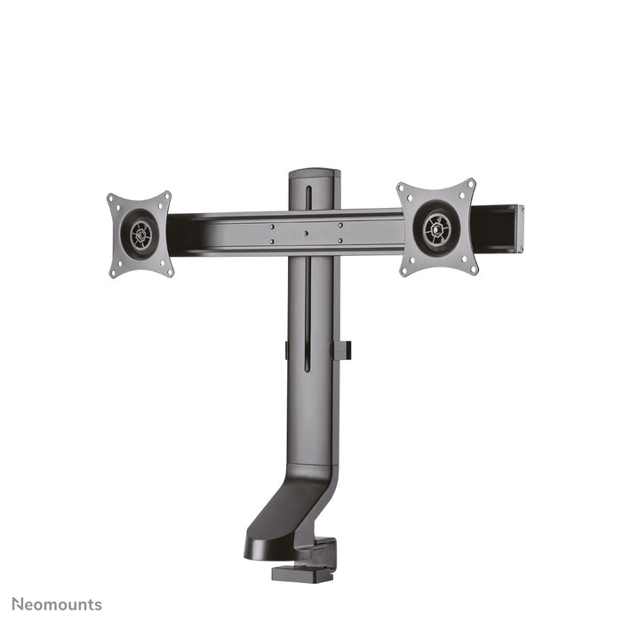 Neomounts FPMA-D860D zwart is een bureausteun voor twee flat screens t/m 27 inch (69 cm).