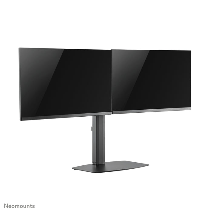 Neomounts FPMA-D865D zwart is een bureausteun voor twee flat screens t/m 27 inch (69 cm).