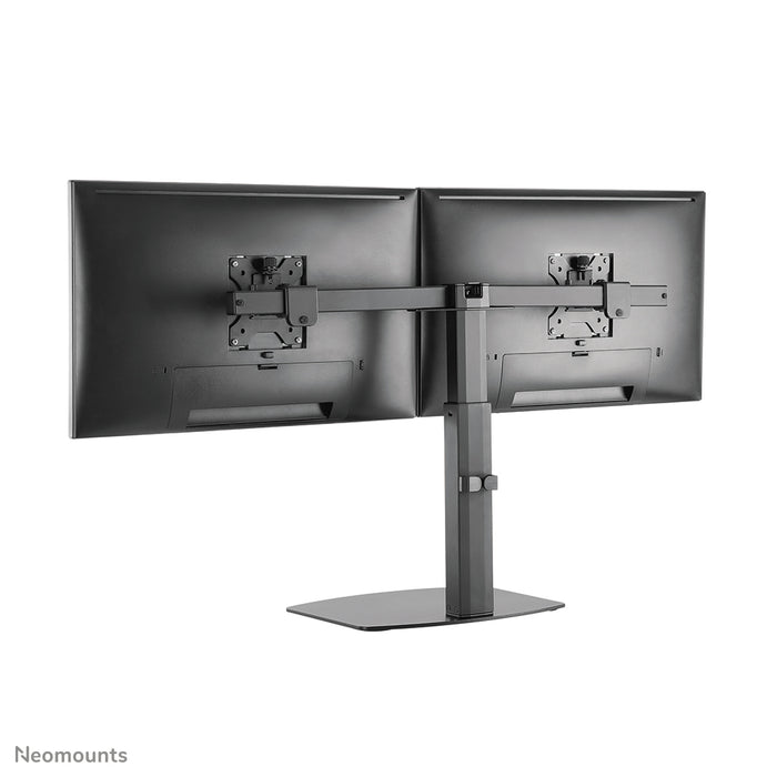 Neomounts FPMA-D865D zwart is een bureausteun voor twee flat screens t/m 27 inch (69 cm).