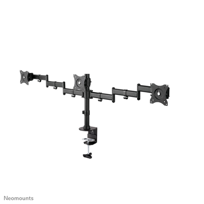 Neomounts NM-D135D3 zwart is een bureausteun voor 3 flat screens t/m 27 inch (69 cm).