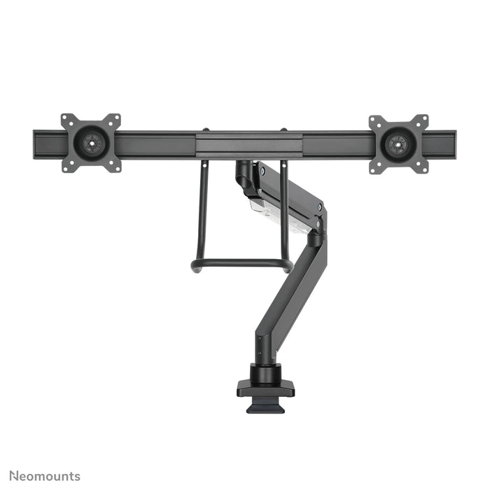 Neomounts NM-D775DX zwart is een gasgeveerde bureausteun met crossbar en hendel voor flat screens t/m 32 inch (81 cm).