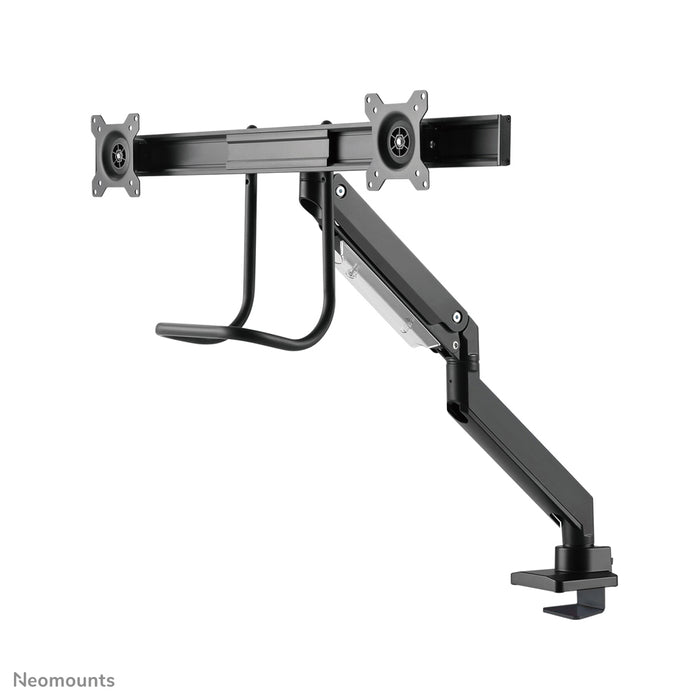 Neomounts NM-D775DX zwart is een gasgeveerde bureausteun met crossbar en hendel voor flat screens t/m 32 inch (81 cm).