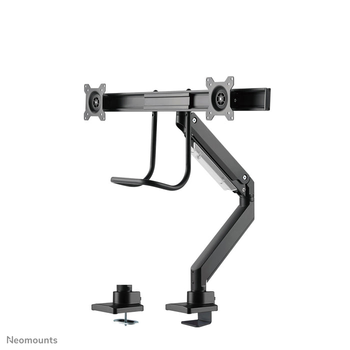Neomounts NM-D775DX zwart is een gasgeveerde bureausteun met crossbar en hendel voor flat screens t/m 32 inch (81 cm).