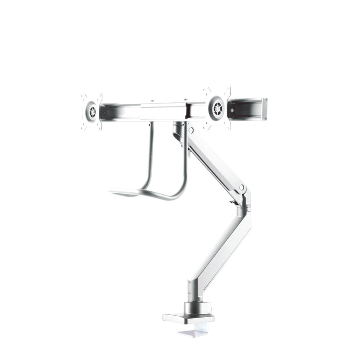 Neomounts NM-D775DX wit is een gasgeveerde bureausteun met crossbar en hendel voor flat screens t/m 32 inch (81 cm).