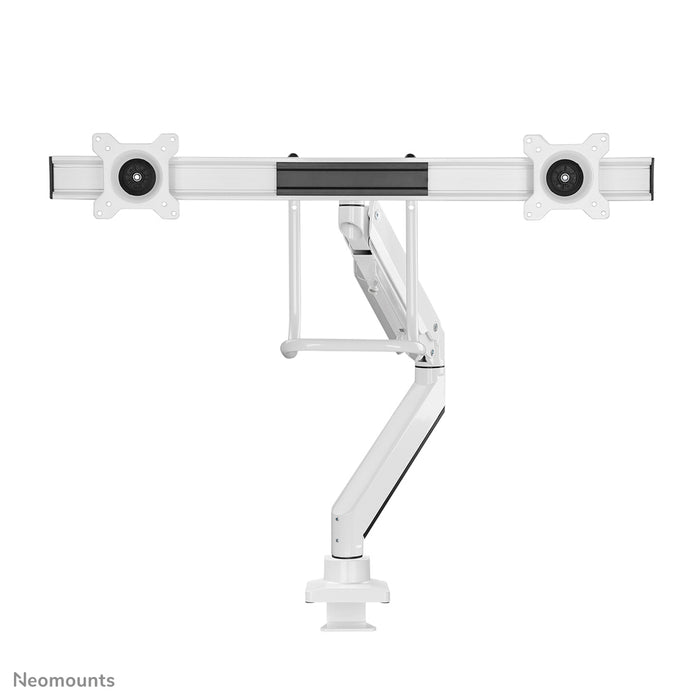 Neomounts NM-D775DX wit is een gasgeveerde bureausteun met crossbar en hendel voor flat screens t/m 32 inch (81 cm).