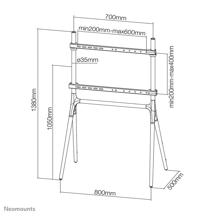 Neomounts NM-M1000 zwart is een meubel voor flat screens t/m 70 inch (178 cm).