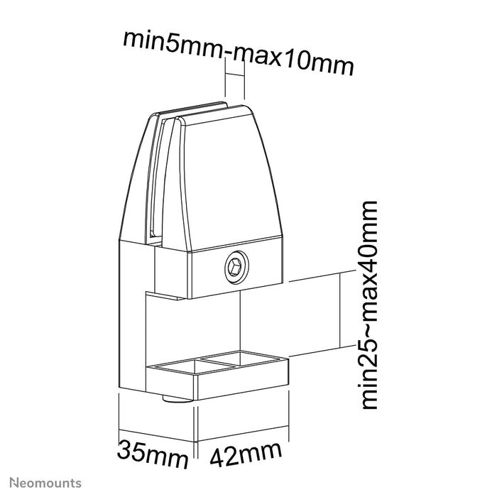 Neomounts bureauklemmen set 25-40 mm - Wit
