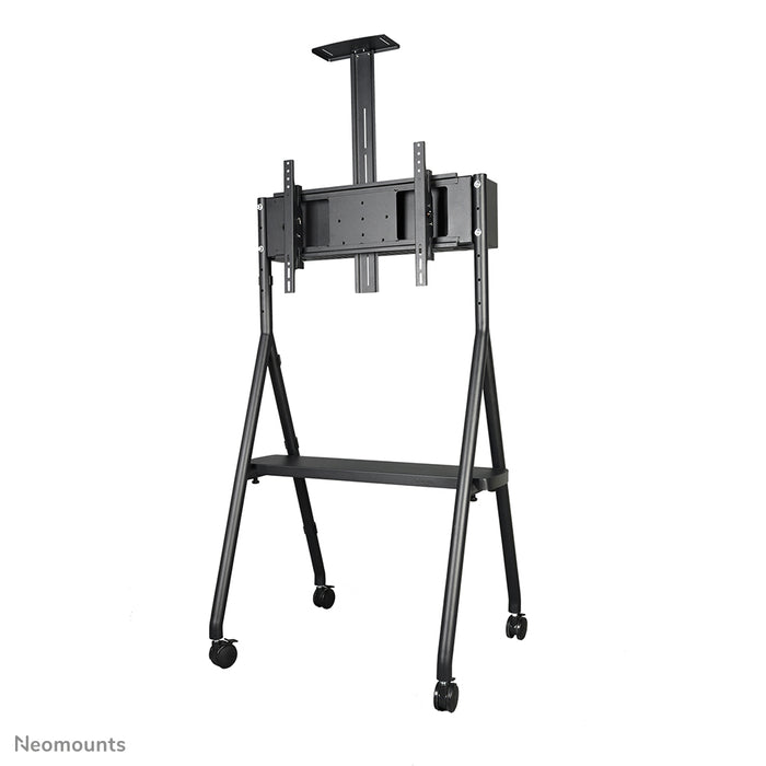 Neomounts NS-M1500black is een verrijdbaar meubel voor flat screens t/m 65 inch (165 cm). Incl. laptop plateau - Zwart