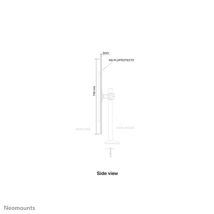 Neomounts NS-PLXPROTECT2 is een transparant scherm t.b.v. 2 flat screens en biedt afstandsbescherming op de werkvloer - Transparant acrylaat, 100% recyclebaar | PLXPROTECT van is geregistreerd als EU-Design patent |