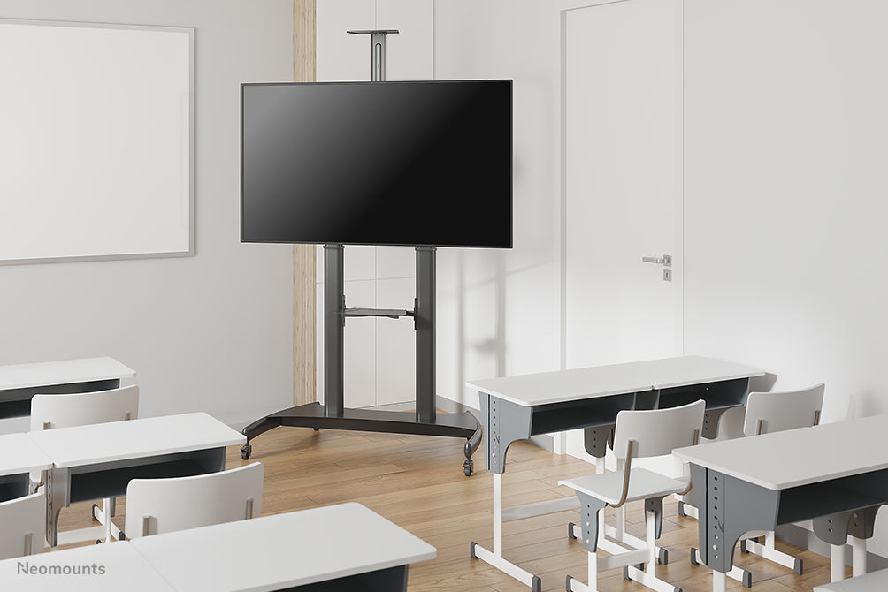 Neomounts PLASMA-M1950E is een verrijdbaar meubel voor flat screens t/m 100 inch (254 cm). Incl. laptop plateau.