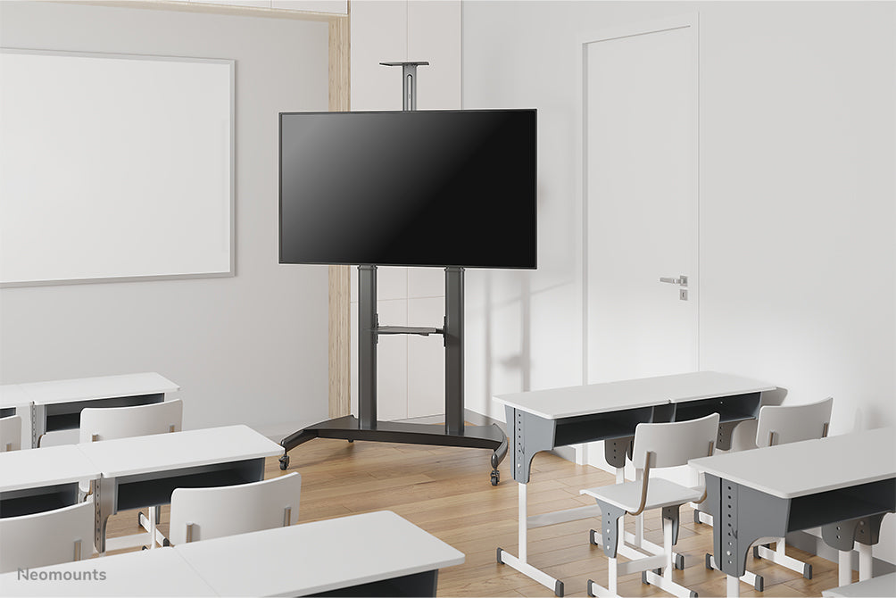 Neomounts PLASMA-M1950E is een verrijdbaar meubel voor flat screens t/m 100 inch (254 cm). Incl. laptop plateau.