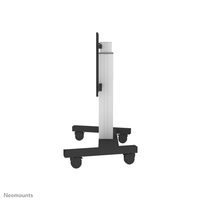 Neomounts PLASMA-M2250 zilver is een elektrisch in hoogte verstelbare trolley voor flat screens t/m 100 inch.