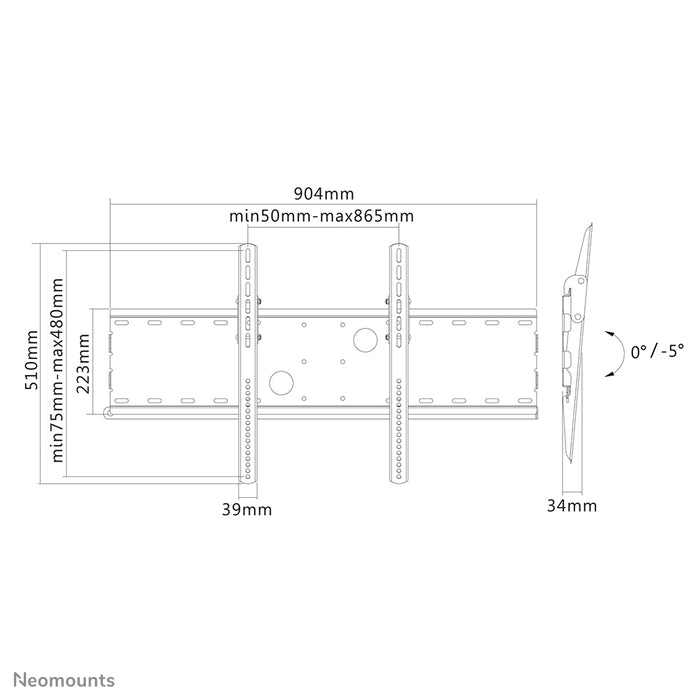 Neomounts PLASMA-W100 zwart is een vlakke wandsteun voor flat screens t/m 85 inch (216 cm).