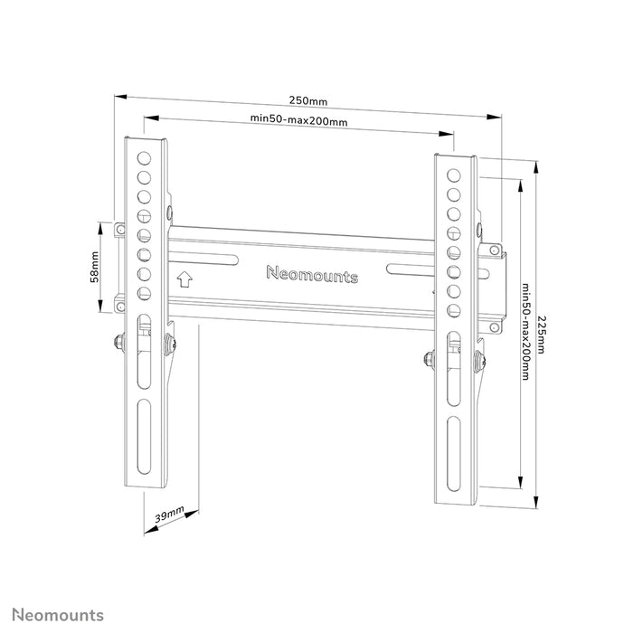 Neomounts WL30-350BL12 vlakke wandsteun voor 24-55 inch schermen - Zwart
