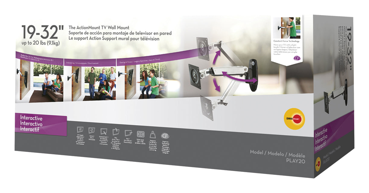 Interactieve tv wandbeugel voor schermen tot 32"