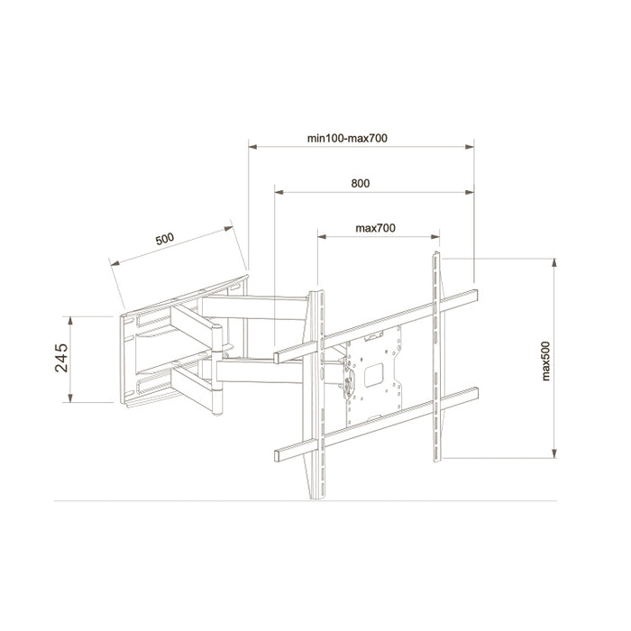 2de Kans! Stabiele zware muurbeugel tot 75" maximaal 80 kilo en VESA 800x400