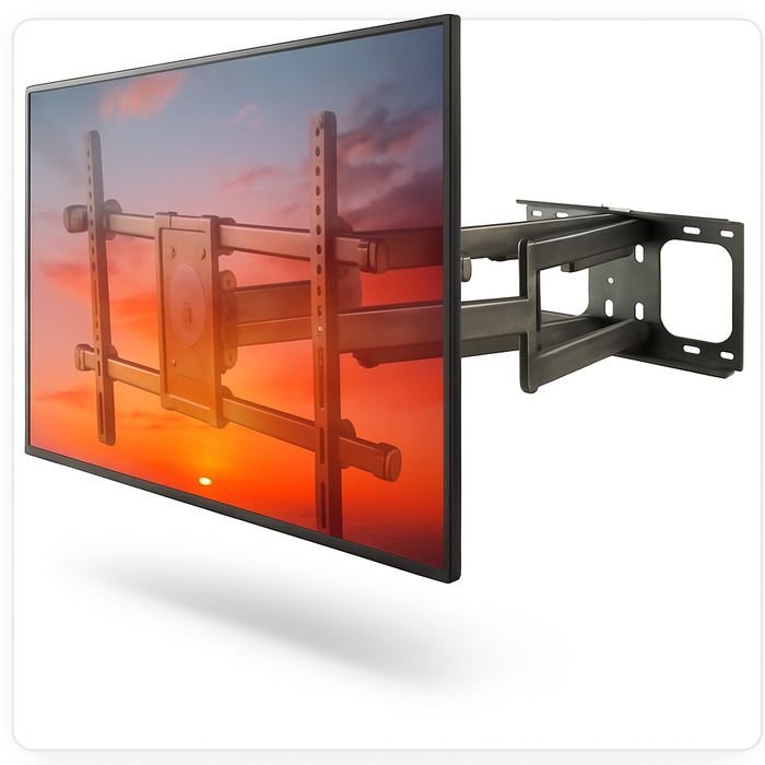 Wolff Mount Sterke TV Muurbeugel 37 t/m 90 inch |63 cm uit de muur |Draaibaar |tot 60 kilo |VESA 600x400 |Universeel