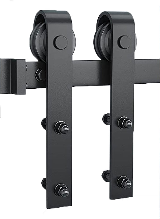Wolff Mount Universeel Schuifdeursysteem voor Deuren – 2 Meter Rail – Mat Zwart – Soepel Gelagerde Rollers