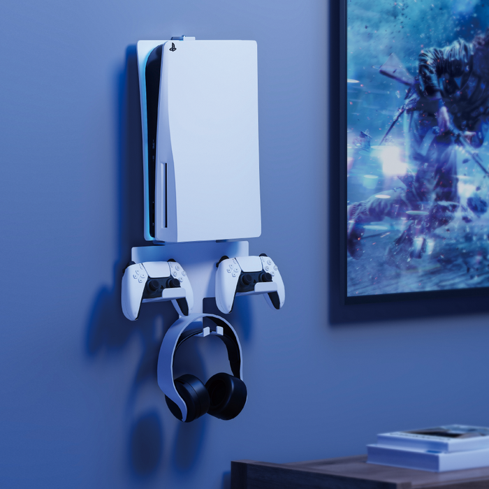 Wolff Mount PS5 Houder – Muurbeugel voor PlayStation 5 en Controllers – Wit
