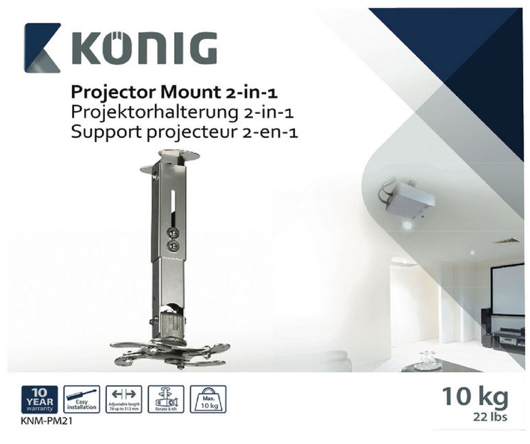 Projectorbeugel 2-in-1 Zilver