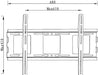 Technische tekening Vaste tv muurbeugel voor schermen van 42 tot 70 inch en maximaal 50 kilo