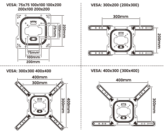 Wolff Mount Lange TV beugel voor Samsung 32-65 inch (73 cm uit de muur) | VESA 400x400